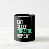 Eat Sleep Acter Herhalen Funny Actress Gift Tweekleurige Koffiemok (Center)