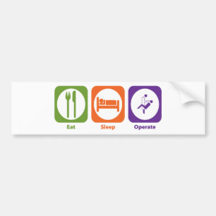 Eat Sleep actief Bumpersticker