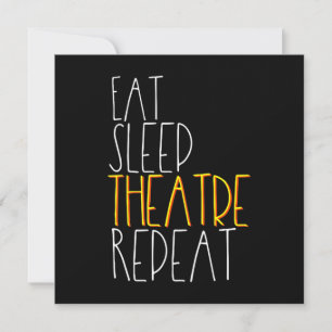 Eat Sleep Actrice Herhaal Grappig Muzikaal Acteur Bedankkaart