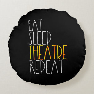 Eat Sleep Actrice Herhaal Grappig Muzikaal Acteur Rond Kussen