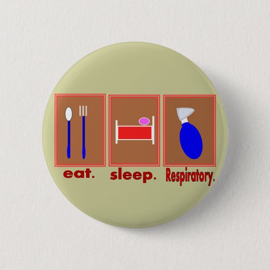 Eat Sleep Ademhalingsstelsel Ronde Button 5,7 Cm (Voorkant)