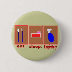 Eat Sleep Ademhalingsstelsel Ronde Button 5,7 Cm