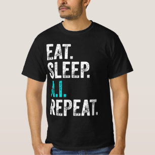 Eat Sleep AI Herhalen T-shirt