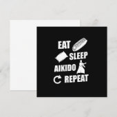 Eat Sleep Aikido Herhaal Gift Idee Kaart (Voorkant / Achterkant)