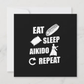 Eat Sleep Aikido Herhaal Gift Idee Kaart (Voorkant)
