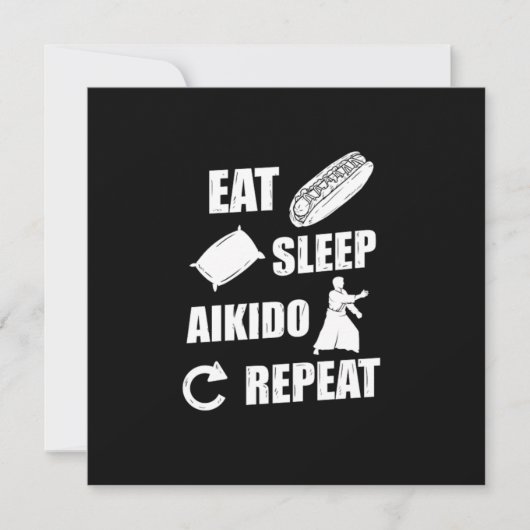 Eat Sleep Aikido Herhaal Gift Idee Kaart (Voorkant)