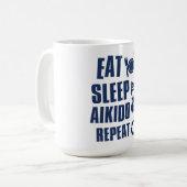 Eat Sleep Aikido Koffiemok (Voorkant links)