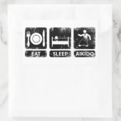Eat Sleep Aikido Rechthoekige Sticker (Tas)