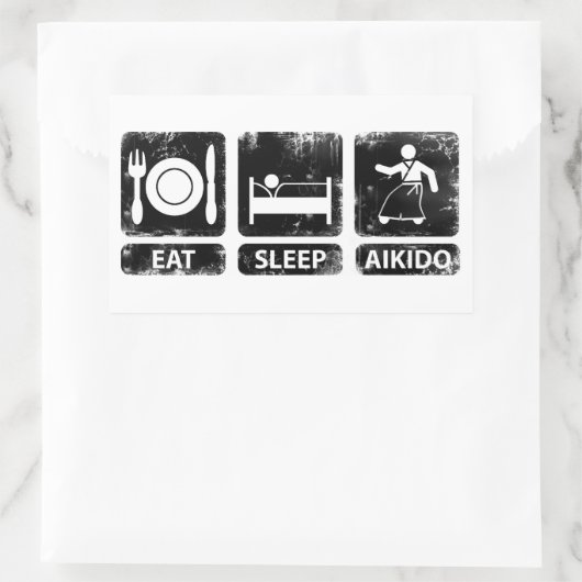 Eat Sleep Aikido Rechthoekige Sticker (Tas)