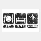 Eat Sleep Aikido Rechthoekige Sticker (Voorkant)