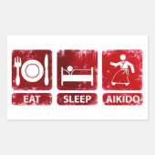 Eat Sleep Aikido Rechthoekige Sticker (Voorkant)