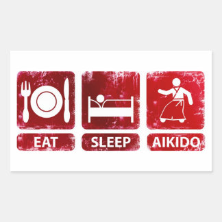 Eat Sleep Aikido Rechthoekige Sticker