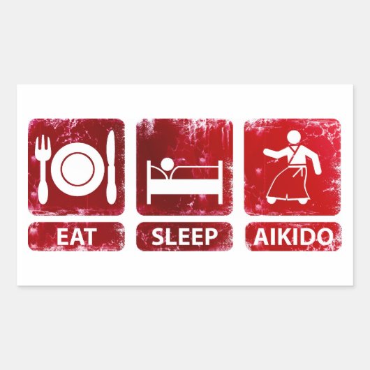 Eat Sleep Aikido Rechthoekige Sticker (Voorkant)