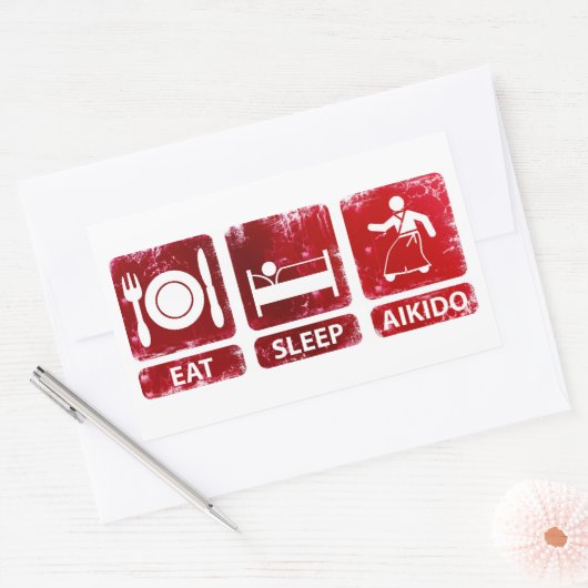 Eat Sleep Aikido Rechthoekige Sticker (Envelop)