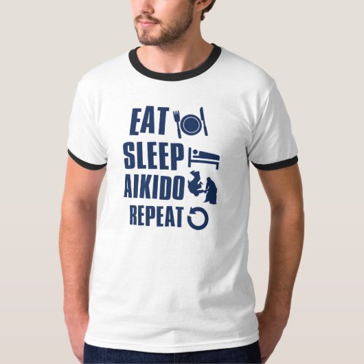 Eat Sleep Aikido T-shirt (Voorkant)