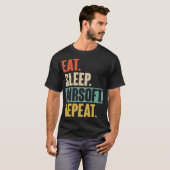Eat Sleep Airsoft Repat - Funny Retro Air T-shirt (Voorkant volledig)