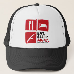 Eat Sleep AK-47 - Rood Trucker Pet