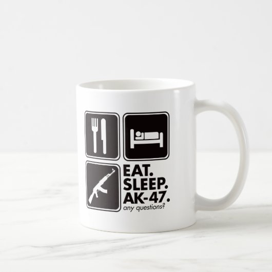 Eat Sleep AK-47 - zwart Koffiemok (Rechts)