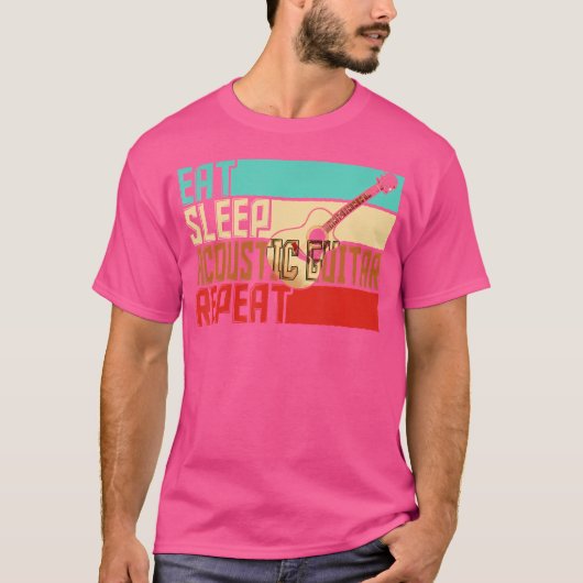 Eat Sleep Akoestische gitaar herhalen T-shirt (Voorkant)