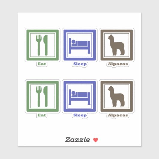 Eat Sleep Alpacas Sticker (Vel)