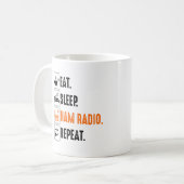 Eat Sleep Amateur Ham Radio Koffiemok (Voorkant links)