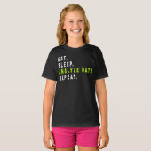 Eat Sleep Analyse Data Repeat, data-analist, finan T-shirt (Voorkant volledig)