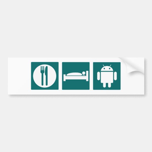 Eat Sleep Android Bumpersticker (Voorkant)