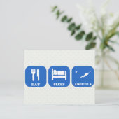 Eat Sleep Anguilla Briefkaart (Staand voorkant)
