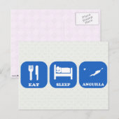 Eat Sleep Anguilla Briefkaart (Voorkant / Achterkant)