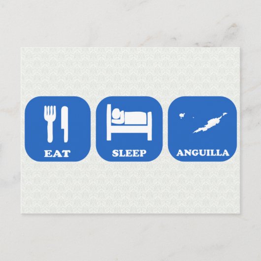 Eat Sleep Anguilla Briefkaart (Voorkant)