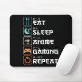 Eat Sleep Anime Gaming Herhaal Fun Otaku Gamer Muismat (Met muis)