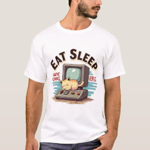 Eat Sleep Anime Gaming Herhaal Kawaii Otaku Anime T-shirt