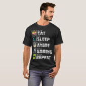 Eat Sleep Anime Gaming Repeat Kawaii Otaku Anime M T-shirt (Voorkant volledig)