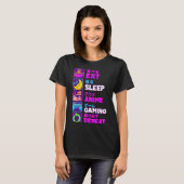 Eat Sleep Anime Gaming Repeat Kawaii Otaku Anime M T-shirt (Voorkant volledig)