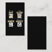 Eat Sleep Anime Herhaal Aziatische komische passie Visitekaartje (Voorkant / Achterkant)