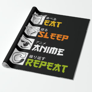 Eat Sleep Anime Herhaal Cadeauidee Cosplayer Cadeaupapier