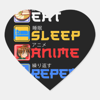 Eat Sleep Anime Herhaal Cadeauidee Cosplayer Hart Sticker