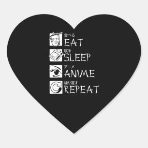 Eat Sleep Anime Herhaal Cadeauidee Cosplayer Hart Sticker