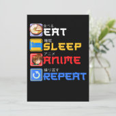 Eat Sleep Anime Herhaal Cadeauidee Cosplayer Kaart (Staand voorkant)