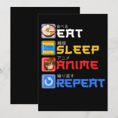 Eat Sleep Anime Herhaal Cadeauidee Cosplayer Kaart (Voorkant / Achterkant)