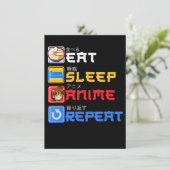 Eat Sleep Anime Herhaal Cadeauidee Cosplayer Kaart (Staand voorkant)