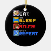 Eat Sleep Anime Herhaal Cadeauidee Cosplayer Keramisch Ornament (Voorkant)