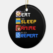 Eat Sleep Anime Herhaal Cadeauidee Cosplayer Keramisch Ornament (Links)