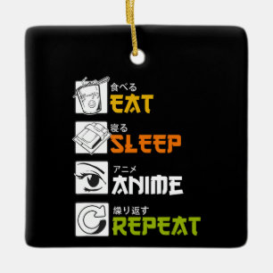 Eat Sleep Anime Herhaal Cadeauidee Cosplayer Keramisch Ornament