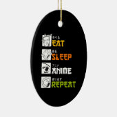 Eat Sleep Anime Herhaal Cadeauidee Cosplayer Keramisch Ornament (Rechts)