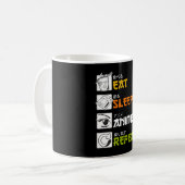 Eat Sleep Anime Herhaal Cadeauidee Cosplayer Koffiemok (Voorkant links)