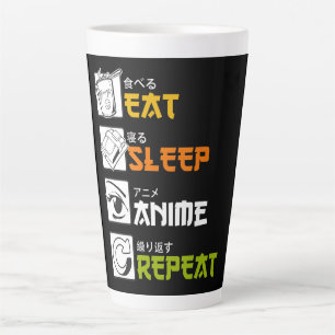 Eat Sleep Anime Herhaal Cadeauidee Cosplayer Latte Mok