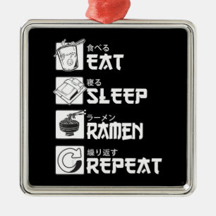 Eat Sleep Anime Herhaal Cadeauidee Cosplayer Metalen Ornament