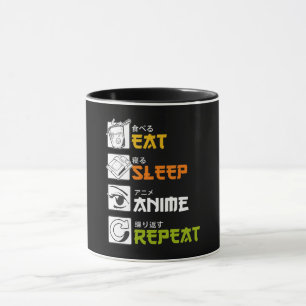 Eat Sleep Anime Herhaal Cadeauidee Cosplayer Mok