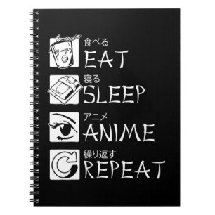 Eat Sleep Anime Herhaal Cadeauidee Cosplayer Notitieboek